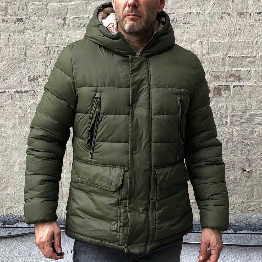 SAVE THE DUCK Faux Shearling Hooded Puffer Jacket